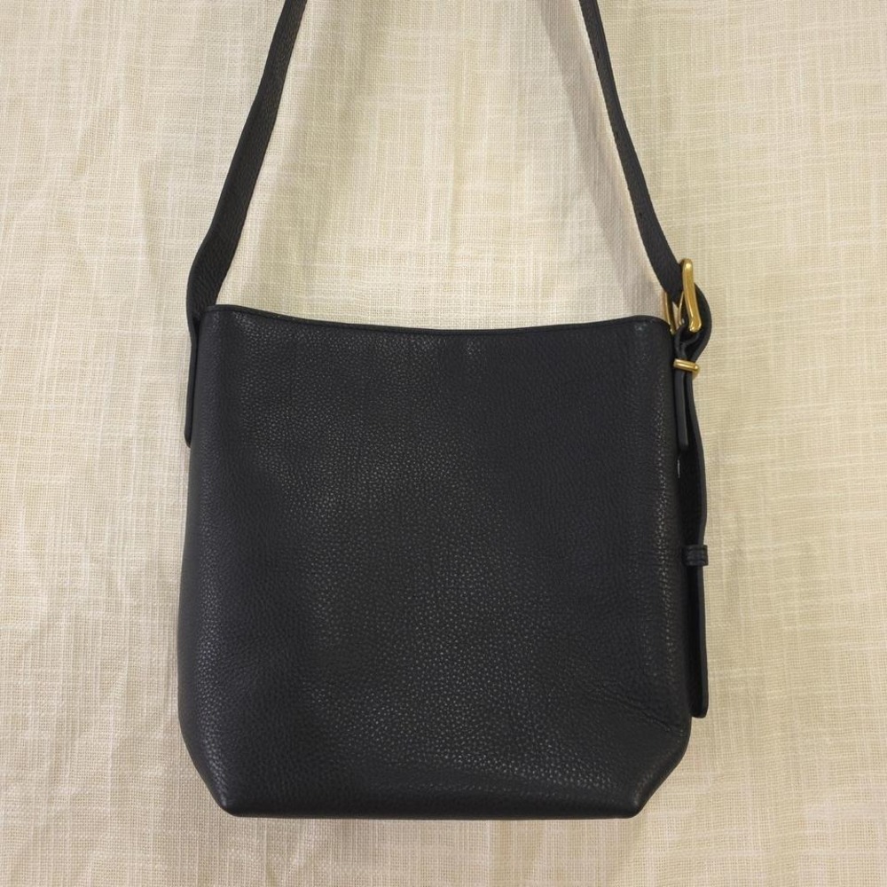 Quince Italian Leather Bucket crossbody bag with gold hardware